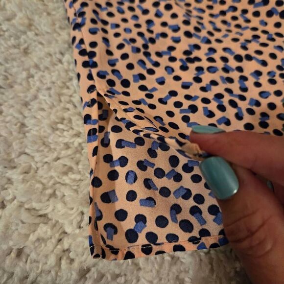 Nanette Lepore Pink Blue Polka Dot Sleeveless Top L - Picture 6 of 7